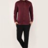Stylish wine shirt for men showcasing premium cotton fabric.